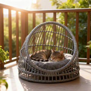 Hochleistungs-Maßgefertigtes Handgemachtes Haustier-Kuschelbett Strohgewebtes Outdoor-Hundebett - Product Image 1