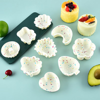Moule à gâteau en silicone, moules à muffins, résistant aux hautes températures, compatible four, forme fer à cheval/cœur, style épaissi, pour bonbons