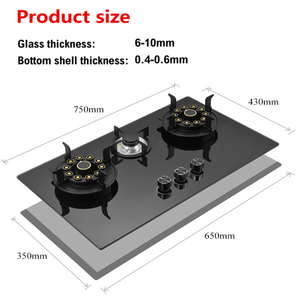 Stufa a Gas per uso domestico con fornello in vetro temperato a conchiglia a disco magico a tre occhi a risparmio energetico - Product Image 6