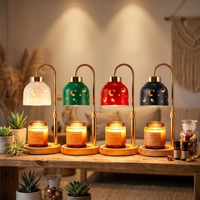 Lampe chauffe-bougie multi-styles, ambiance chaleureuse, abat-jour en laiton, hauteur télescopique, lampe de nuit à intensité variable, décoration d'ambiance pour la maison