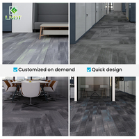Dalles de moquette modulaires abstraites Trace pour bureaux, salons, halls d'hôtels, revêtements de sol commerciaux, motifs personnalisés, fabricant OEM ODM