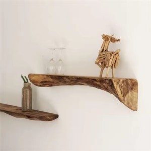 Estante de pared flotante de madera maciza, estantería para dormitorio, estante para platos de cocina, sala de estar almacenamiento para, estantes para sofá, decoración de pared - Product Image 3