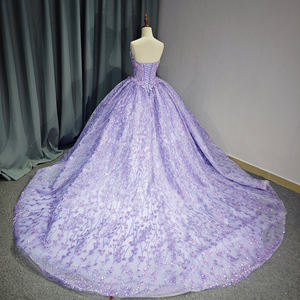 Jancember DY6731 Robes de soirée de luxe à paillettes violettes pour femmes - Product Image 5