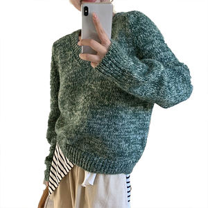 Pull en maille à col en V rétro pour femme, nouvelle collection automne 2026, style décontracté ample, manches longues, haut tendance, pull rétro à col en V - Product Image 2