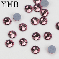 Strass thermocollants YHB de haute qualité couleur violette pour la décoration de chaussures, sacs, tissus, vêtements et accessoires de bijoux DIY