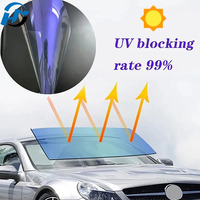 VLT80 % Emperor Film tenaga surya ungu, stiker pelindung jendela samping depan mobil berubah warna Model X/Y/3/S