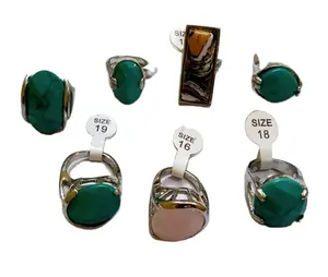 Beli Online Grosir 6 Buah Cincin Batu Kuningan Berlapis Emas Perhiasan