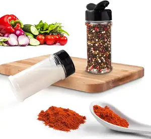 3oz 4oz Plastic Spice Jar with Shaker Lids and Labels Empty Spice Bottle Seasoning Container for Storing Herbs Seasoning Powders