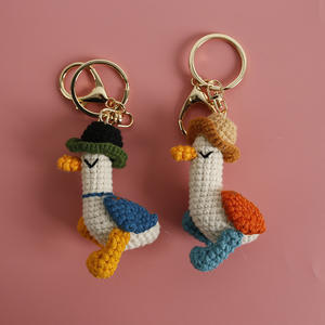 2025 New <strong>Handmade</strong> <strong>Knitted</strong> Duck Pendant Keychain Cute Yarn <strong>Crochet</strong> Forward Duck Small Doll Decorative <strong>Flowers</strong> &amp; Plants - Product Image 1