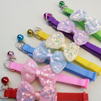 Collier pour animaux de compagnie en nylon, motif dessin animé, avec nœud papillon et clochette, mignon, doux, réglable, boucle de sécurité, pour chatons et chiens de petite et moyenne taille, accessoires pour animaux