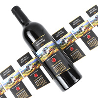 Etiqueta Personalizada Ecológica de Lujo para Botellas de Vino y Cerveza, Etiqueta Premium Impermeable, Elegante, Roja y Cuadrada para Botellas de Vino, Etiqueta Privada para Empaque