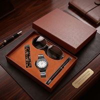Set Hadiah Pria: Sabuk Kertas, Kacamata Hitam, Dompet, Organizer Saku - Praktis, Modern, Minimalis, untuk Hari Ayah, Thanksgiving, Tahun Baru