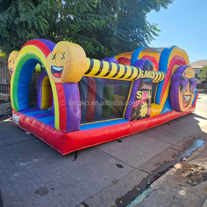 Gran oferta, carrera inflable de obstáculos, carrera de obstáculos inflable para adultos con tobogán hinchable para niños - Product Image 1