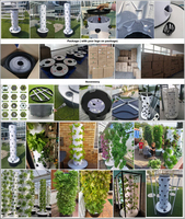 Kit de système de culture hydroponique-Kit de jardin intérieur et extérieur, tour de légumes hydroponique, 48 dosettes, avec système de pompe, blanc