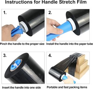 Film Estirable Industrial Negro de Alto Brillo, Plástico para Envolver Palets, Autoadhesivo, Embalaje Resistente - Product Image 6