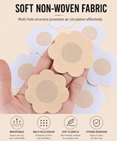 Cache-tétons jetables en forme de fleur, non tissés, invisibles, ultra-fins de 0,2 mm, respirants, en forme de cœur, vente en gros