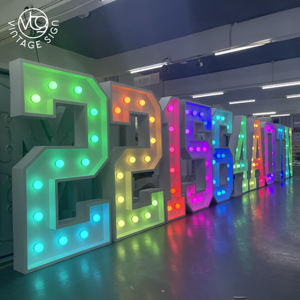 LED 숫자 조명 Marquee 편지 Mr & Mrs 공장 사용자 정의 조명 사인 웨딩 장식 - Product Image 1