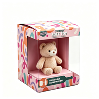 Boîte cadeau ours mignon avec fenêtre, taille personnalisée, en papier couché, pour anniversaire, Saint-Valentin, mariage, emballage créatif de luxe