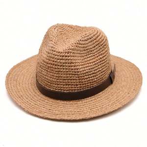 Chapeau de paille en raphia d'été tendance, vente en gros, protection solaire pour hommes et femmes, plusieurs grandes tailles, chapeau Panama - Product Image 6