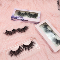 Faux cils 3D 25 mm en vison véritable 100 %, vente en gros, cils en vison 100 % 20 mm, épais et vaporeux