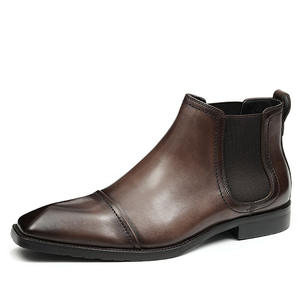 Nuevas Botas Chelsea de Diseñador de Lujo, Premium, Talla Grande, Punta Abierta, Estilo Británico Casual de Negocios, Botas para Hombre - Product Image 5