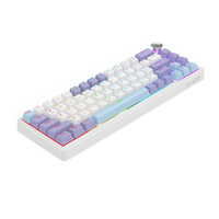 Ajazz AK690 Wired Mechanical Keyboard with Metal Knob, 68 Keys, Hot-Swappable, Suitable for Laptops/Pc Rainbow Light