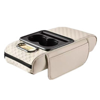 Boîte de rangement universelle pour accoudoir de voiture, sac de rangement, boîte à mouchoirs intégrée, rehausseur de coude central, organisateur multifonctionnel, fabriqué en Chine
