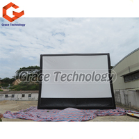 Écran de cinéma gonflable d'extérieur de 2 "/24 pieds, pour cinéma, avec projecteur