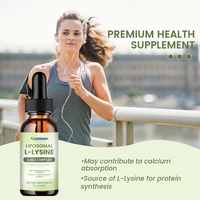 Compléments alimentaires liposomaux de L-lysine HCl liquide oral avec Calcium, GABA, Vitamine D3, Vitamine K, Vitamine K2, Zinc pour la santé immunitaire, cutanée et osseuse