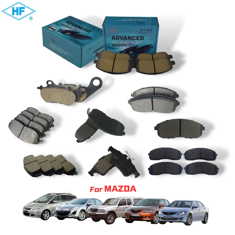 Uso para Mazda 2 3 6 CX3/5/7/8/9 MX5 pastillas de freno de fibra de carbono/Cerámica/semimetálicas pastillas de freno delantero al por mayor