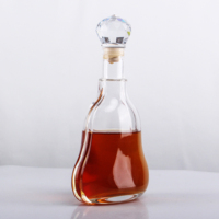 Botol Kaca Berkualitas Tinggi 700ml dengan Penutup Gabus, Cetak Sablon Logo Kustom untuk Anggur, Brandy, Whisky, Vodka, Rum, Tequila