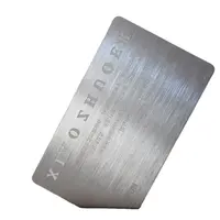 थोक खोदना ब्रश चांदी Stianless स्टील धातु Busniess कार्ड कस्टम धातु उपहार कार्ड/Memeber कार्ड