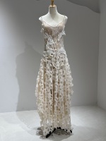 Robe de mariée classique coupe trapèze pour la mère de la mariée, style corset, ornée de perles, idéale pour la plage, romantique, avec fleurs, grande taille, antistatique