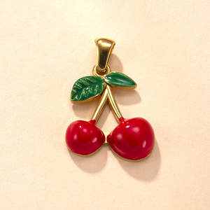 Colgantes de Lujo de Acero Inoxidable 316 con Baño de Oro de 14k y 18k, Resistentes al Deslustre, con Dije de Cereza para Fabricación de Joyas, Ideales para Collares y Pulseras - Product Image 5