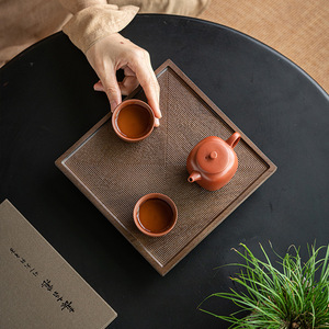 Guanlan Walnut Wood Square Dry Brewing Tray Kung Fu <b>Tea</b> <b>Set</b> Accessory Superior Quality - Product Image 3