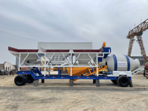 Centrale à béton mobile YHZM60 à prix abordable, 60m³/h, 1*40HQ, centrale de malaxage portable avec tambour et équipement Schneider Electric - Product Image 3