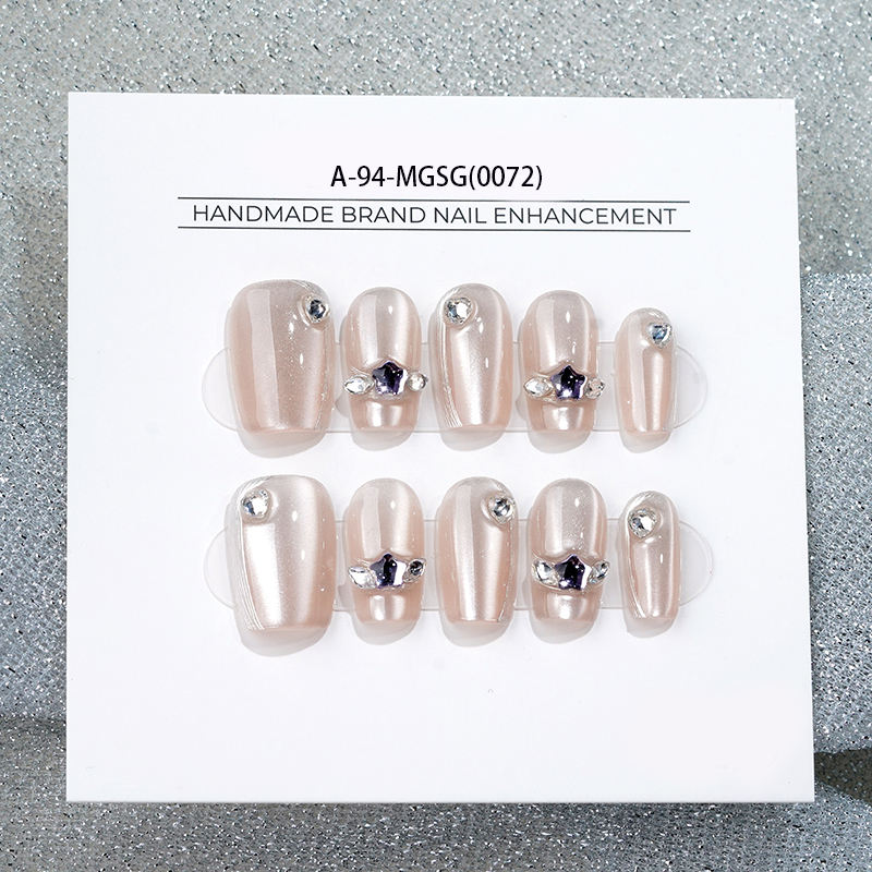 Almond Stiletto Square Coffin High Quality Gel Wear Nail Luxury Rhinestone False Nail Handmade Press on Nails