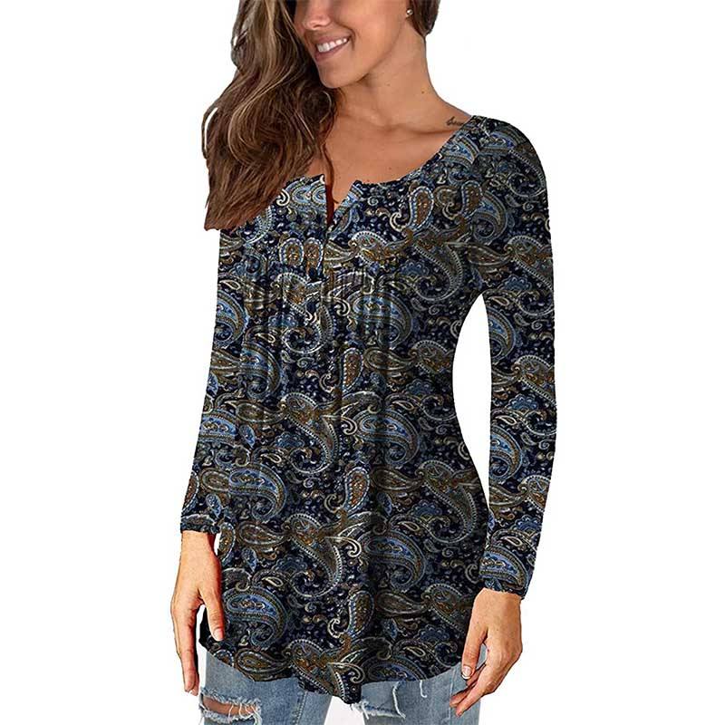 Navy Womens floral tops shirts blouses