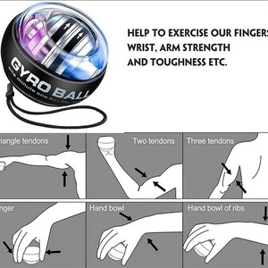 Ballon gyroscopique de fitness pour poignet, auto-amorçant, lumières colorées, pour l'entraînement de la force des bras et des muscles, design attrayant - Product Image 4