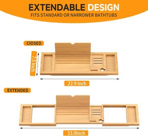Set da Bagno in Bambù, Scaffale Estensibile per Vasca da Bagno e Doccia per Hotel e Uso Domestico - Product Image 2