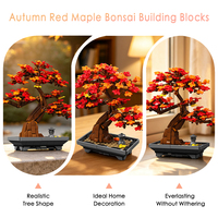 MJI 13125 Pohon Maple Bonsai MOC Blok Bata Model Edukatif Perakitan Mainan Blok Bangunan Set Hadiah HBD Grosir Juguetes