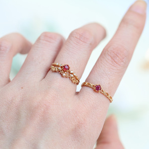 Retro romántico moderno reconstrucción amor pasión dignidad capas llama Natural rubí anillos regalo emocional - Product Image 3
