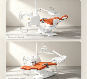 Ayarlanabilir LED Işıklı PU Deri Kaplama Elektrikli Diş Ünitesi, Diş Kliniği Hastanesi Tıbbi Ekipmanları için - Product Image 3