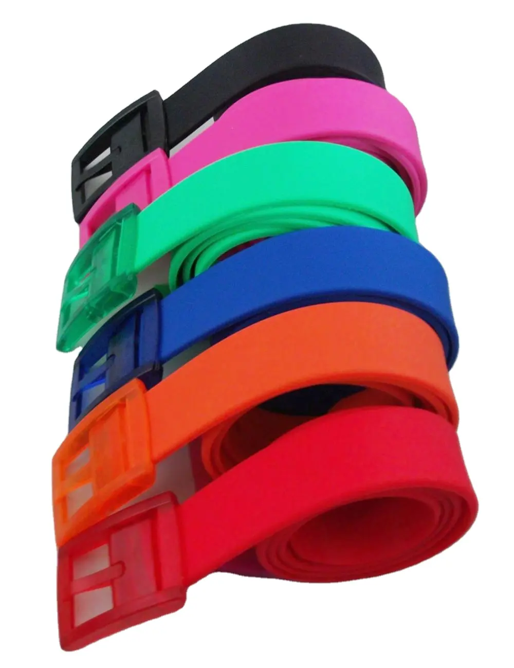 wholesale customization colored waist belt silicone belt flat silicone rubber belts