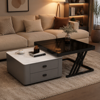 Table basse moderne de style crème, design simple inspiré, idéale pour les petits salons domestiques et les espaces Internet