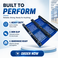 Grille de drainage simple face en plastique Euro HDPE, palette à séchage rapide, empilable, pour zones industrielles humides, entrepôts et chambres froides