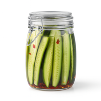 Grand pot de conservation hermétique en verre à grande capacité pour aliments, biscuits, bonbons, cornichons, grains de café – Bocal en verre scellé pour cuisine