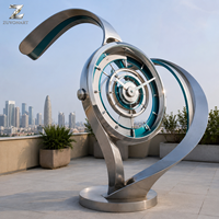 Grande sculpture de montre-bracelet en acier inoxydable poli pour centre commercial, hôtel, place publique, exposition d'art commercial