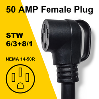 Maßgefertigtes 6FT 6/3+8/1 STW Kupfer RV Verlängerungskabel 14-50P Stecker & 14-50R Buchse mit Griff 50A für Wohnmobil-Nutzung
