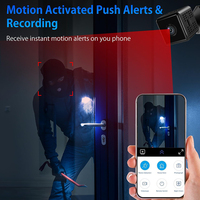 Mini Caméra WiFi 1080p Ultra-Compacte pour Domicile avec Vision Nocturne et Détection de Mouvement, Caméra de Sécurité Intérieure sans Fil